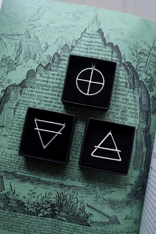 Image of SOLVE & COAGULA. ALCHEMICAL TALISMAN ↟ recycled silver - elements, principles, planets & metals