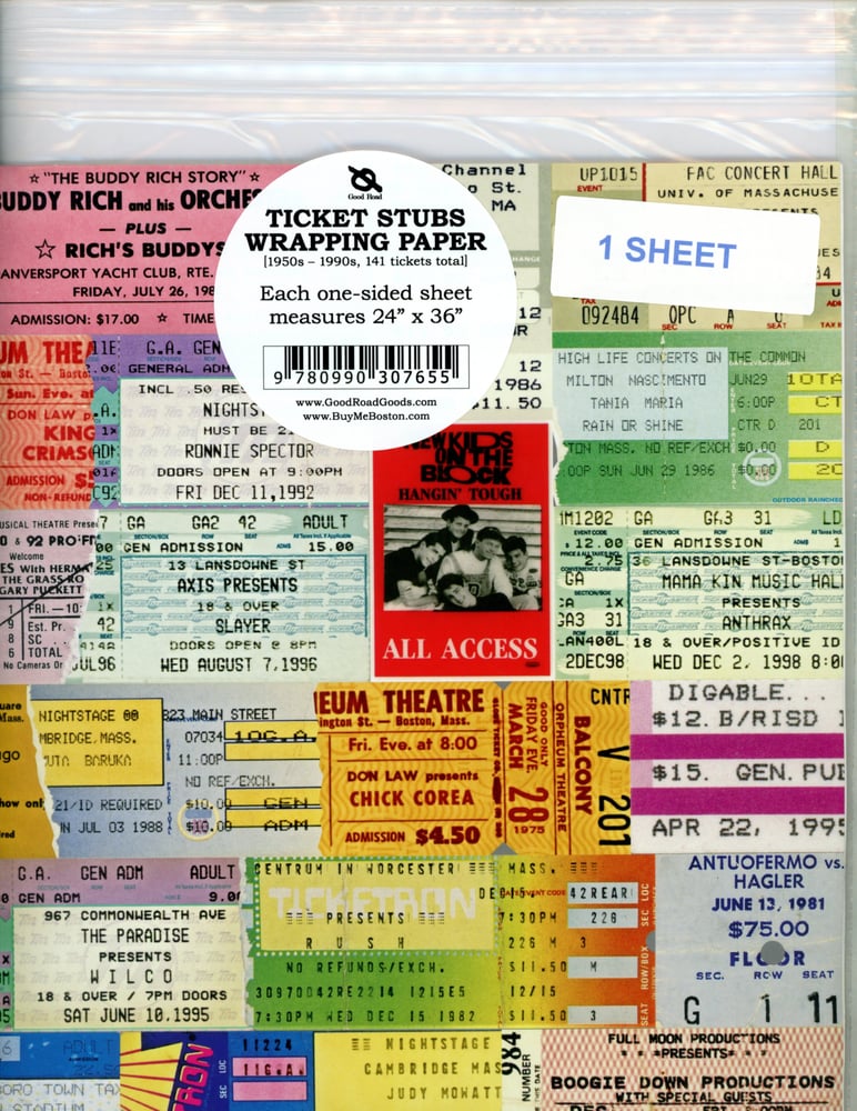 Image of Ticket Stubs Wrapping Paper 1 PACK