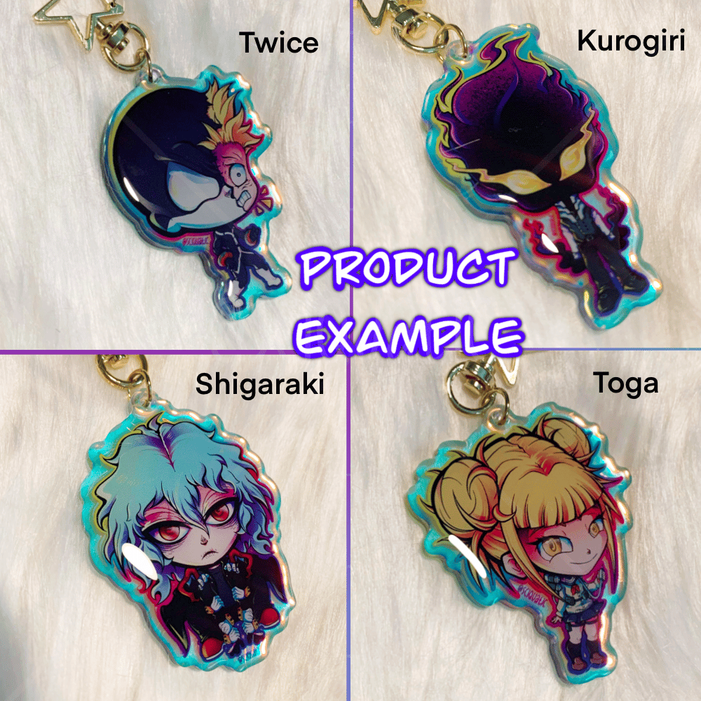 Image of Villain 2.5” Rainbow Holographic Charms