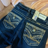 Image 2 of Skinny Cut Bejeweled Jeans