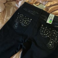 Image 3 of Black Jeweled Cross Jeans 