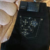 Image 1 of Black Bejeweled  Jeans 