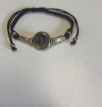 Guadalupe adjustable Religious Bracelet black / Gold