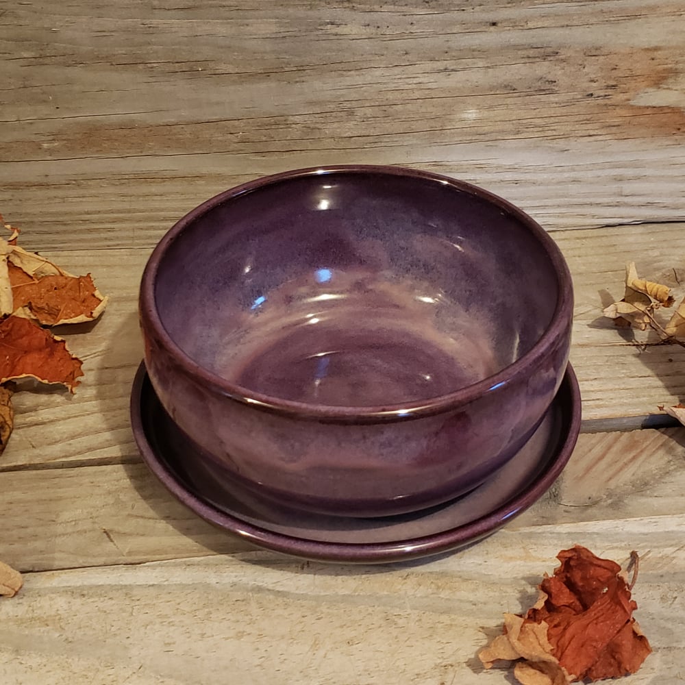 Image of 2-piece set - Deep Bowl and Plate: Huckleberry (Purple)