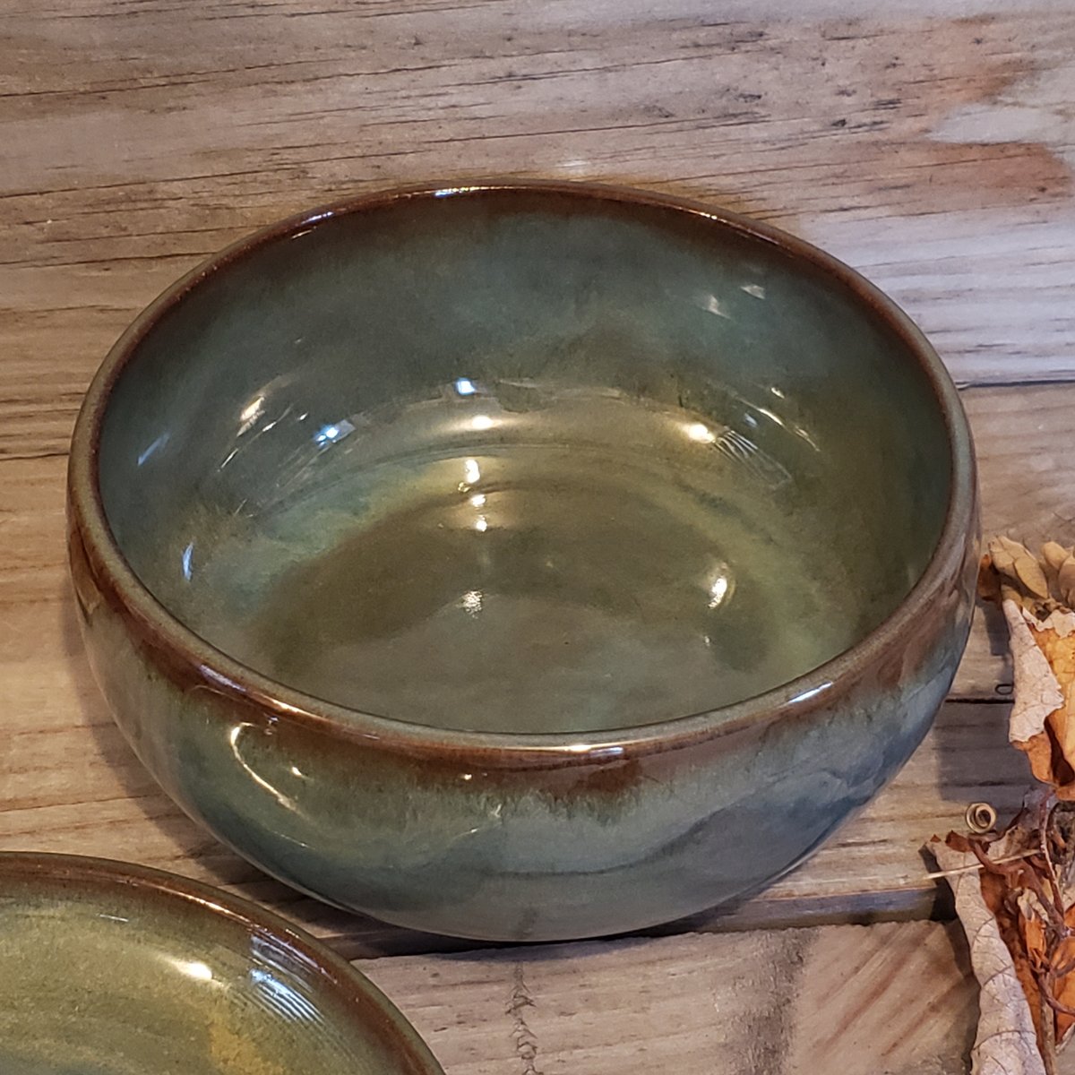 Image of 2-piece set - Deep Bowl and Plate: Avalanche Gorge (Green)