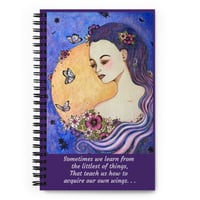 Image 1 of Spiral Notebook Art Journal with "Acquiring Wings" Image and Poem 