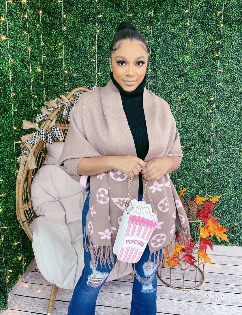 Luxury print Poncho (one size)