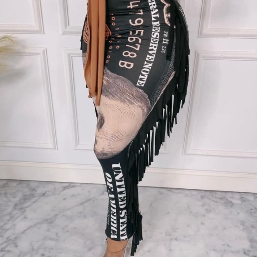 Benjamin Print Fringe Maxi Skirt