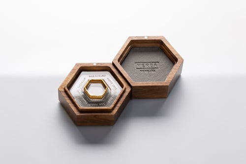 Image of · VENEZIA · gold plated silver hexagon ring