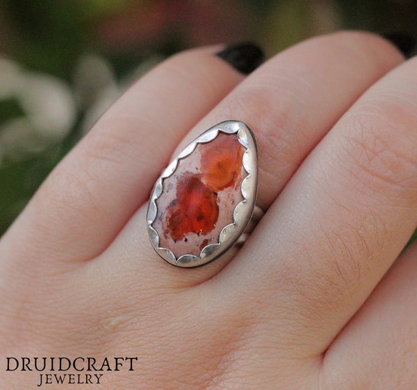 Image of Fire Opal Ring Size US 5 3/4