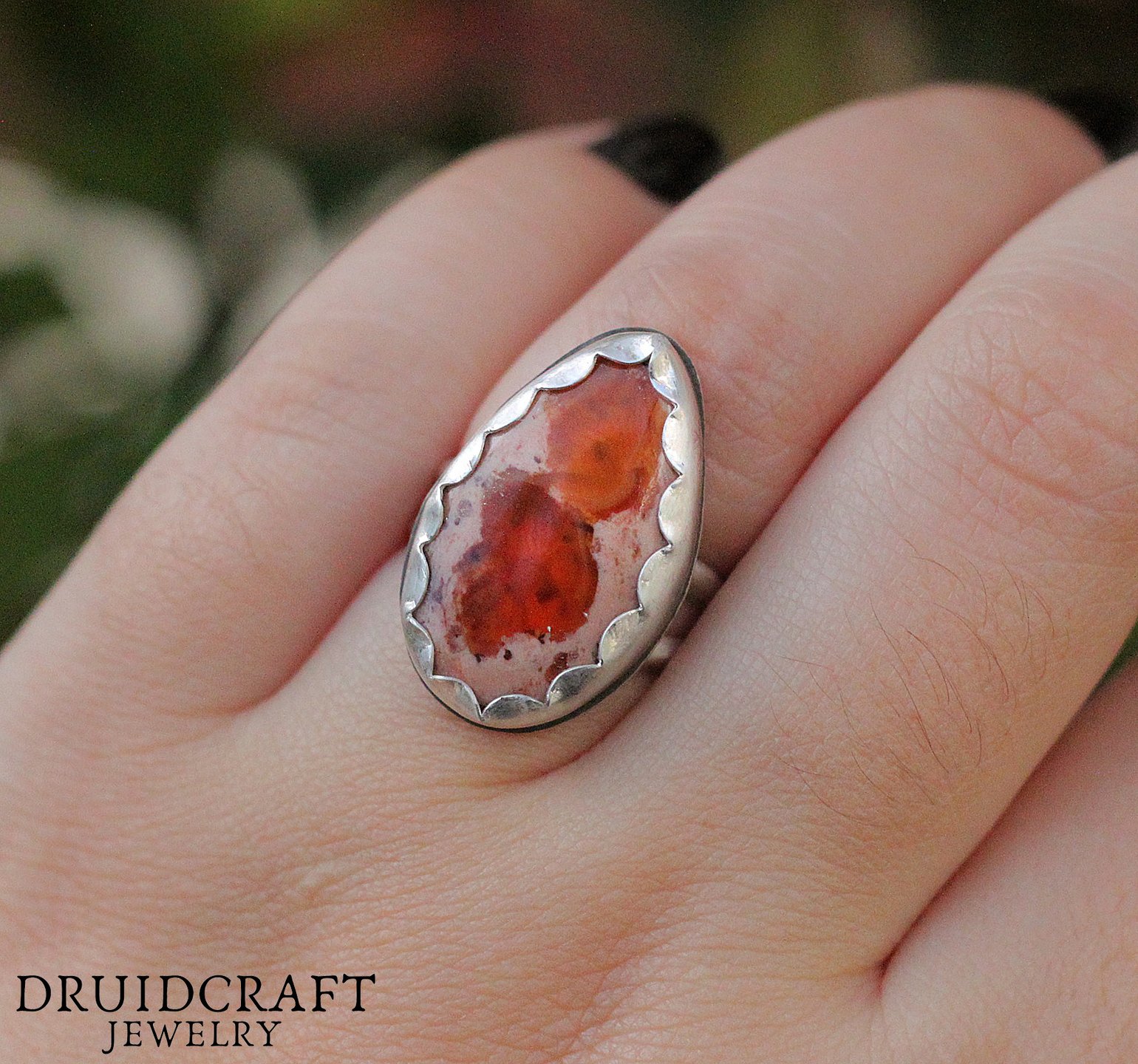 Sterling Silver MAN'S MEXICAN FIRE OPAL RING Size 10