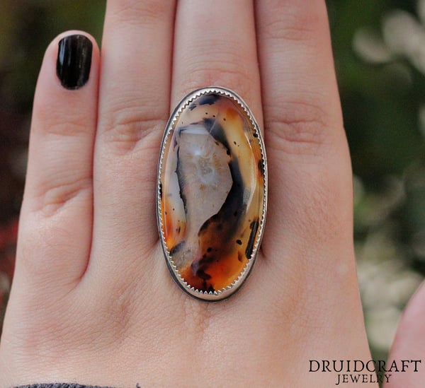 Image of Montana Agate Statement Ring Size US 8 