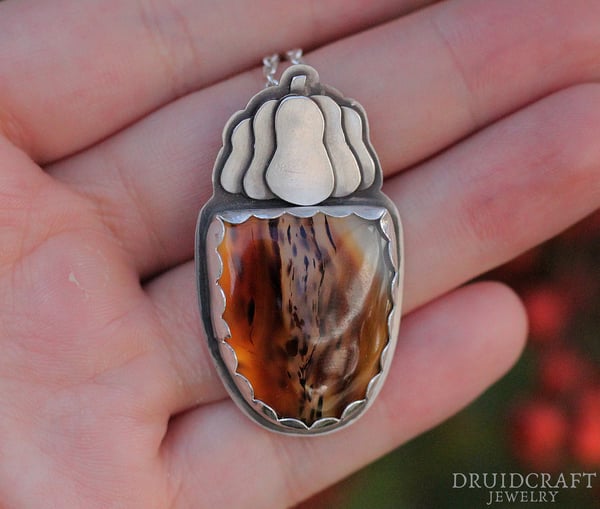 Image of Pumpkin Necklace with Montana Agate