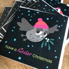 Owl Christmas cards pack of 10