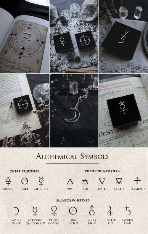 Image of SOLVE & COAGULA. ALCHEMICAL TALISMAN ↟ recycled silver - elements, principles, planets & metals