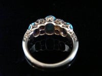Image 2 of EDWARDIAN HEAVY 18CT YELLOW GOLD TURQUOISE OLD CUT DIAMOND RING