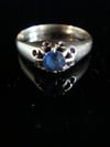 VICTORIAN 18CT OLD CUT  NATURAL SAPPHIRE GYPSY RING