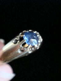 Image 2 of VICTORIAN 18CT OLD CUT  NATURAL SAPPHIRE GYPSY RING