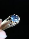 VICTORIAN 18CT OLD CUT  NATURAL SAPPHIRE GYPSY RING