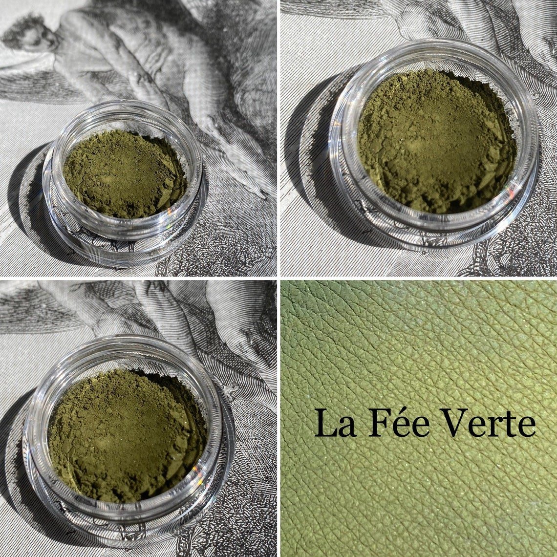 Image of La Fee Verte - Matte Olive Green Eyeshadow - Vegan Makeup Goth Gothic Lolita Country Goth
