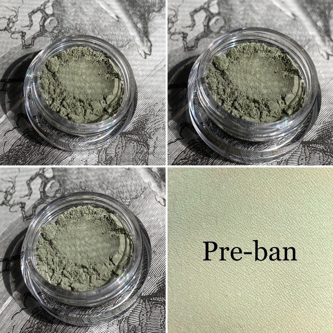 Image of Pre-Ban - Pale Beige Green Matte Eyeshadow - Vegan Makeup Goth Gothic 