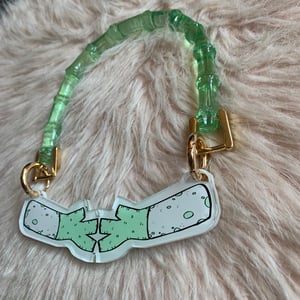 Image of Lactose Spotted Negi Sparkly Green Onion Necklace