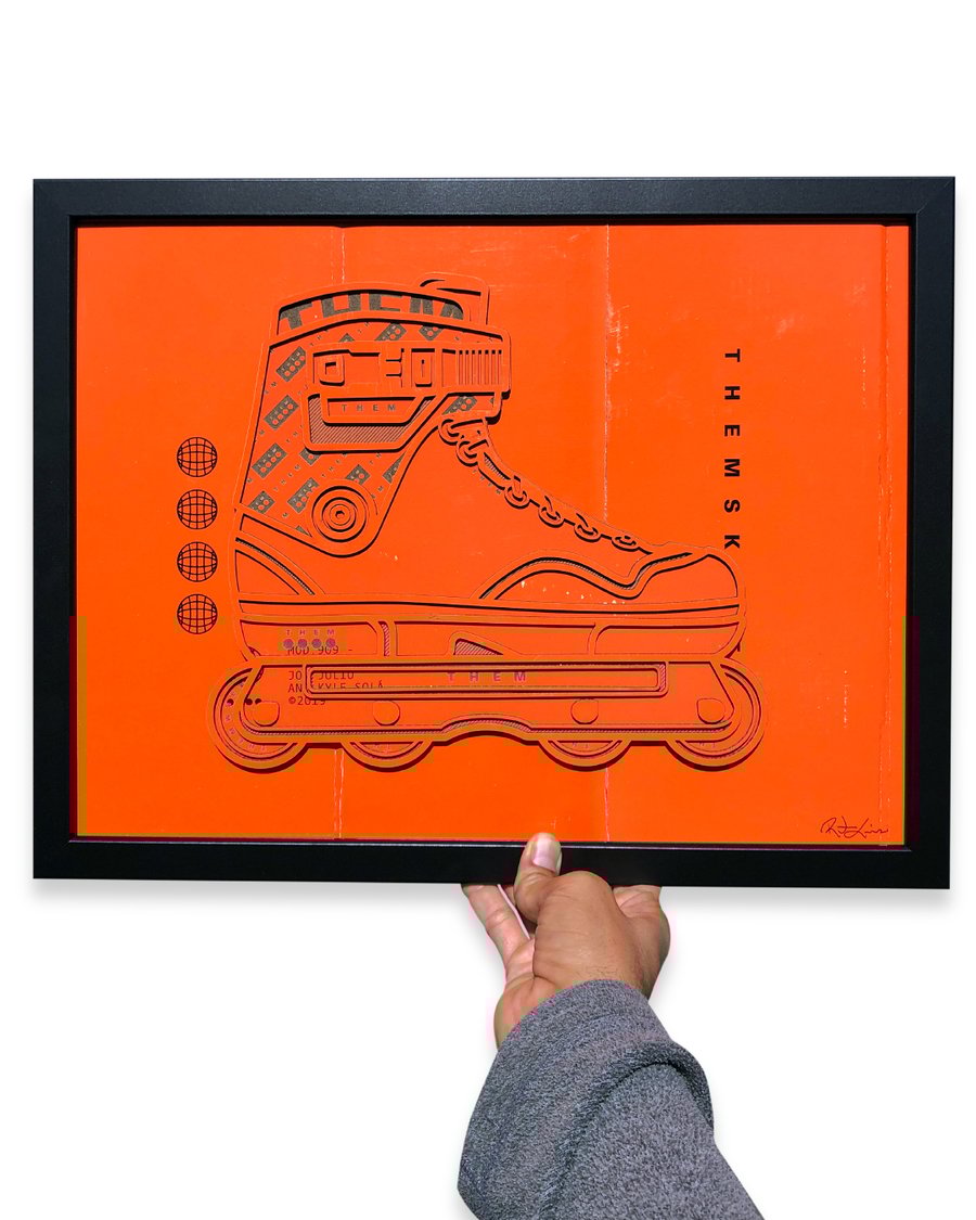 Image of Them Skates "909 Orange" Laser Cut & Engraved Skate Box