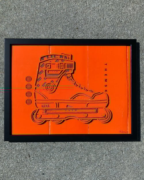 Image of Them Skates "909 Orange" Laser Cut & Engraved Skate Box