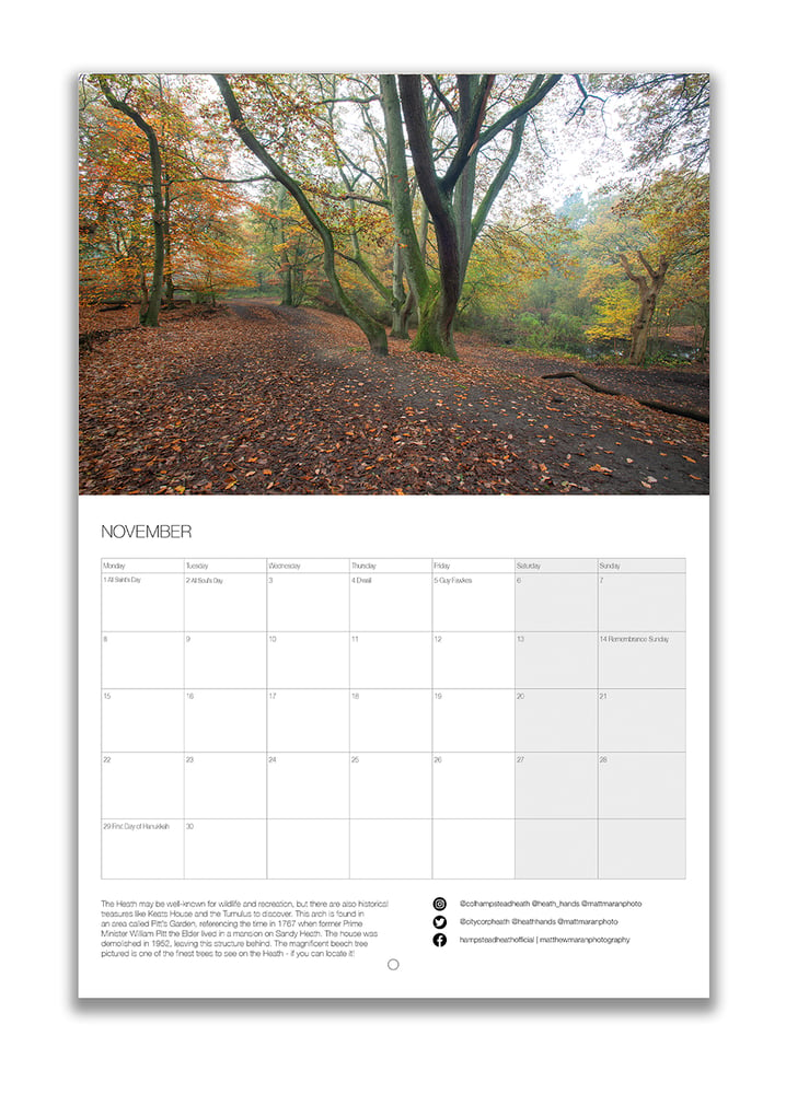 Image of 2022 Hampstead Heath Calendar - Anniversary Edition