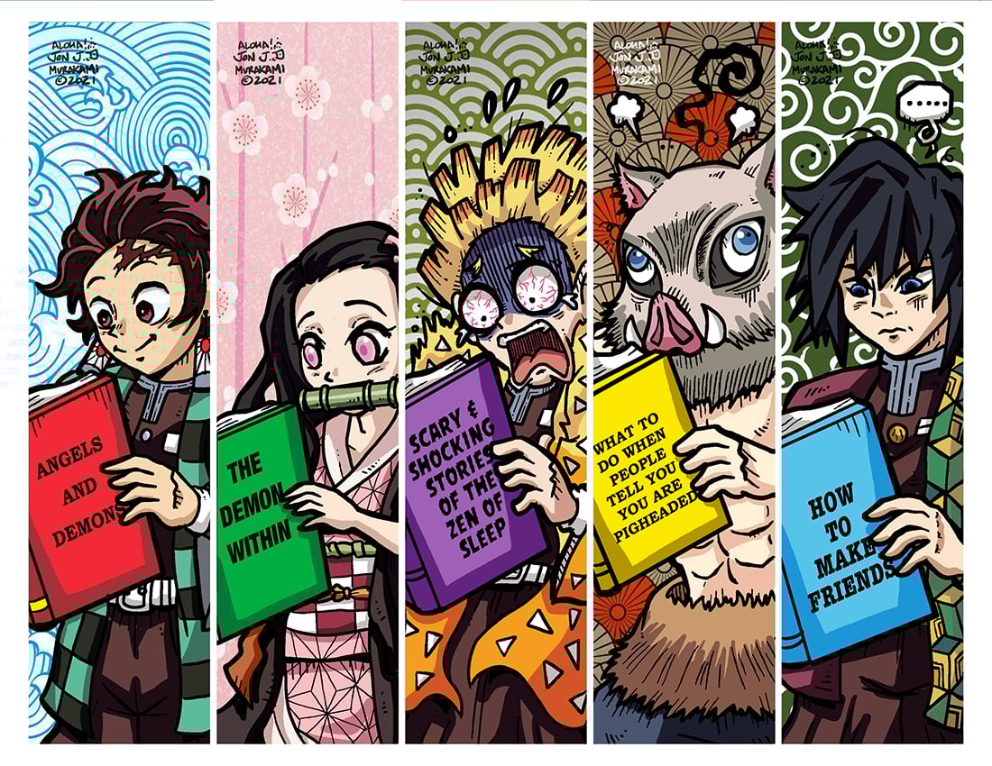 Demon Slayer Bookmarks Printable Free Demon Slayer Bookmarks Printable Free