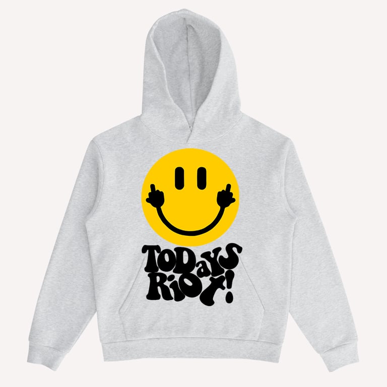 TODAYS RIOT SMILEY HOODIE (GRAY)