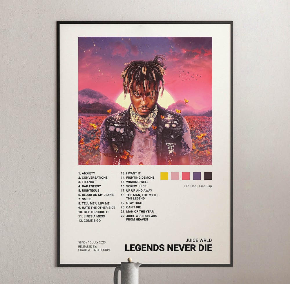  Juice WRLD - Legends Never Die Album Cover Poster