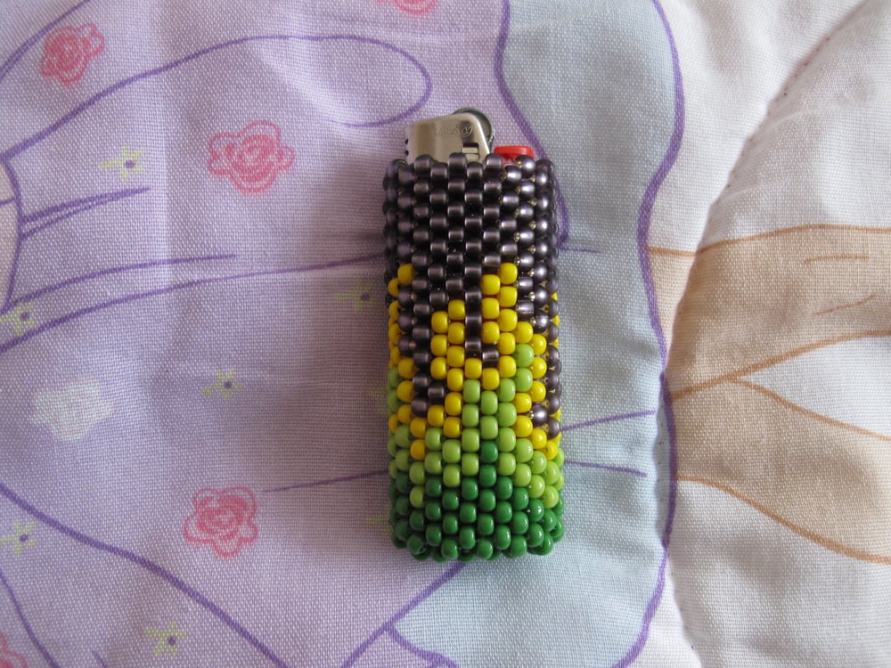 Image of Beaded "The Old Pink" Lighter Case