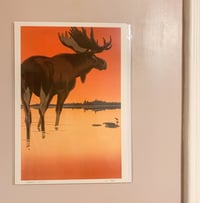 Image 2 of Art Print Moose in Lake