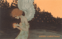 Angel Holding Candle Holiday Card