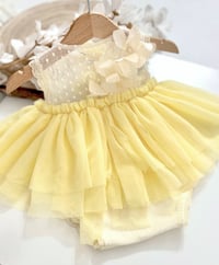 Image 1 of Sitter girls set April | size 9-12 months | yellow | cream