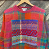 Wavy Leaves Sweater - Pink Plaid Mohair