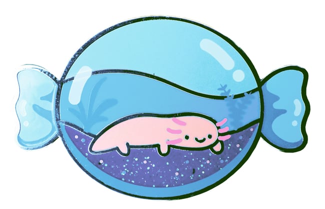 Axolotl Crystal Candy Pin