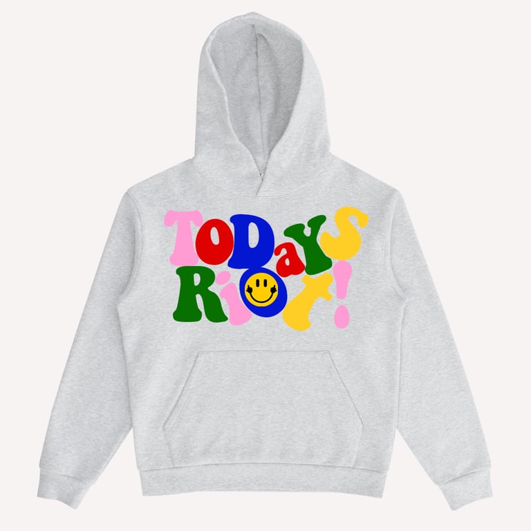 TODAYS RIOT RAINBOW HOODIE ( GRAY)