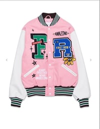 Image 1 of Pink Varsity Jacket 