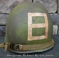 Image 2 of WWII M2 Dbale Airborne Helmet 509th PIB Paratrooper Front Seam 