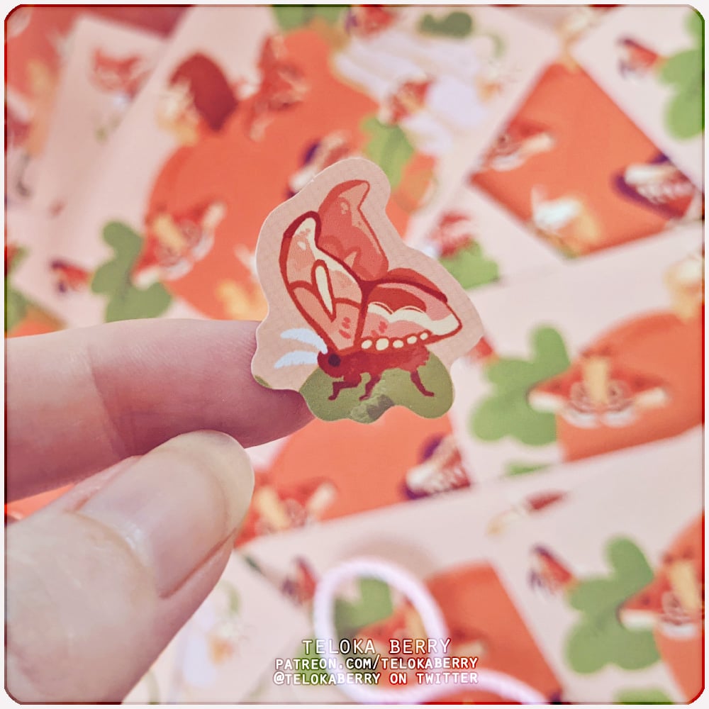Image of pumpkin moths sticker sheet