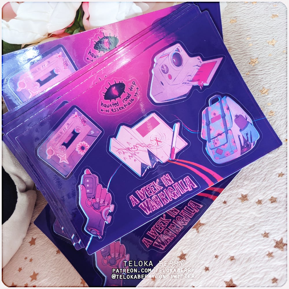 Image of haunted road trip essentials sticker sheet