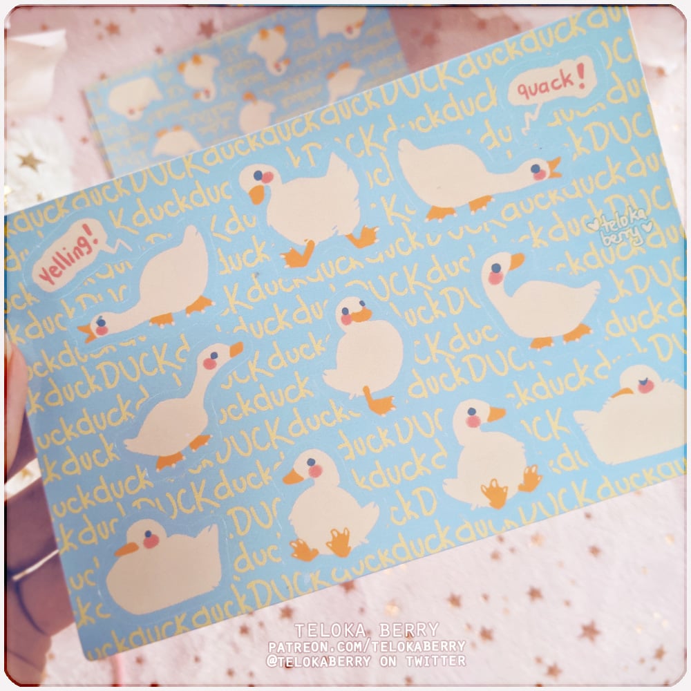 Image of duckpocalypse sticker sheet