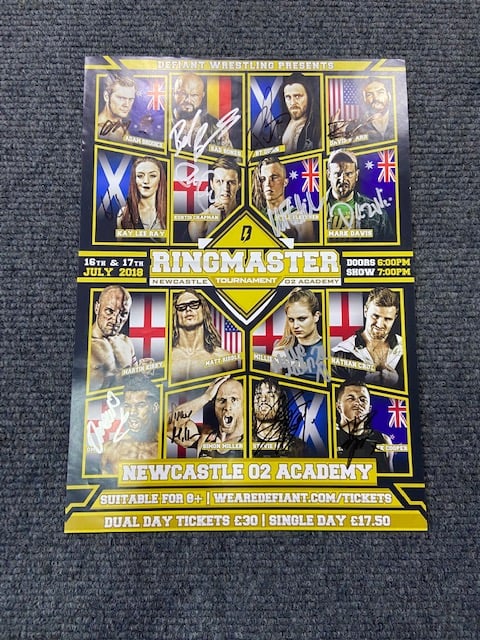 Image of Signed Ringmaster Defiant Wrestling Poster 16th & 17th July 2018