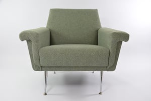 Image of Fauteuil carrée chiné bleu et vert