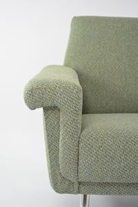 Image 5 of Fauteuil carrée chiné bleu et vert
