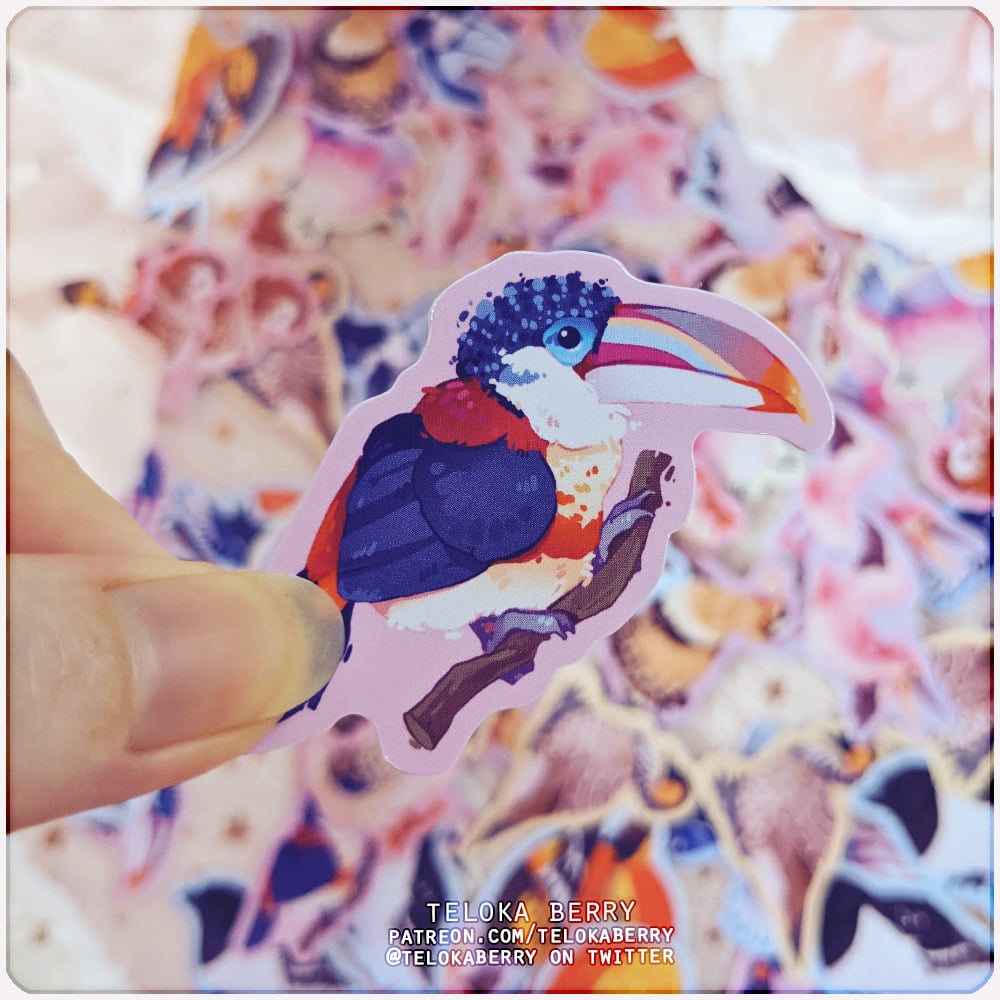 Image of an assortment of avians die-cut stickers