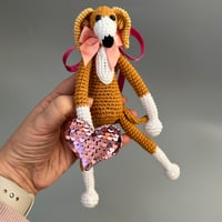 Image 2 of Cocheted Sighthound Ornament #012