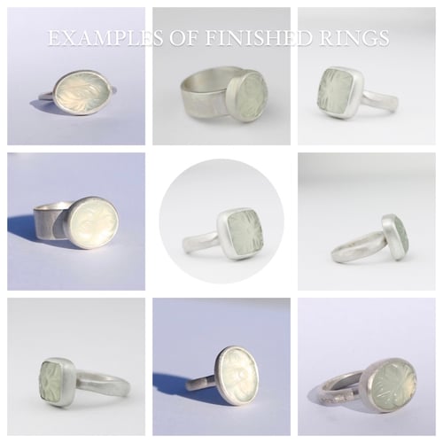 Image of OVAL PREHNITE RING 2